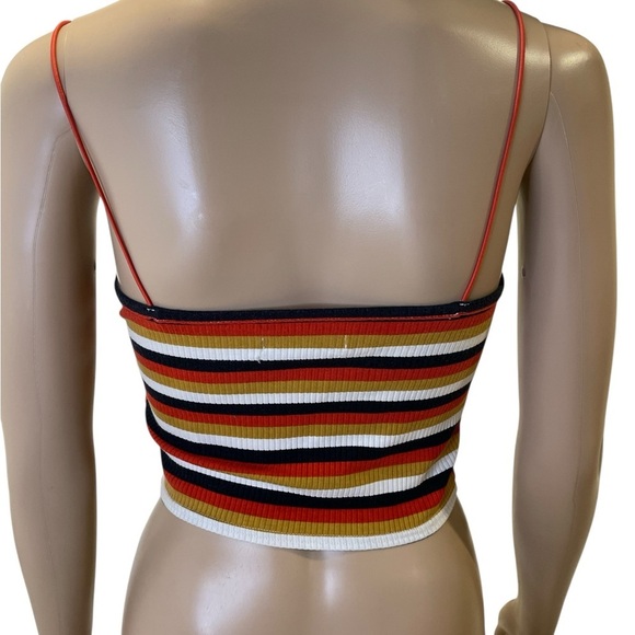 Urban Outfitters Black and Orange Ribbed Crop Camisole size M - Picture 3 of 3